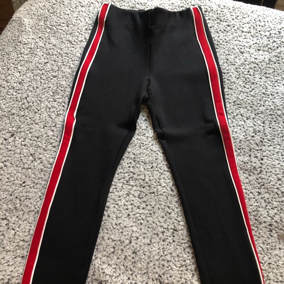 Black leggings with red strips on the side. - Picture 3 of 3